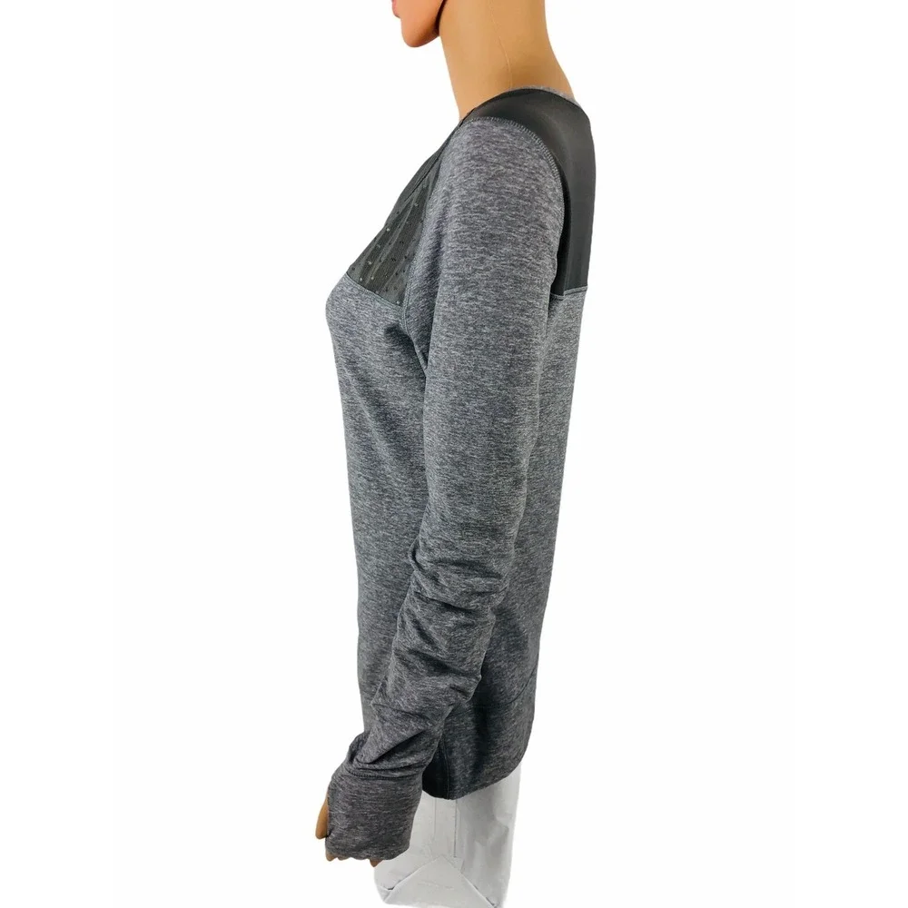 Lululemon Womens 6 8 Top Shirt Just Breathe Long Sleeve Heathered Gray Yoga EUC